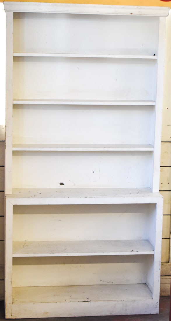 WOODEN FARMHOUSE-STYLE HUTCH BOOKCASE (1 of 2)
