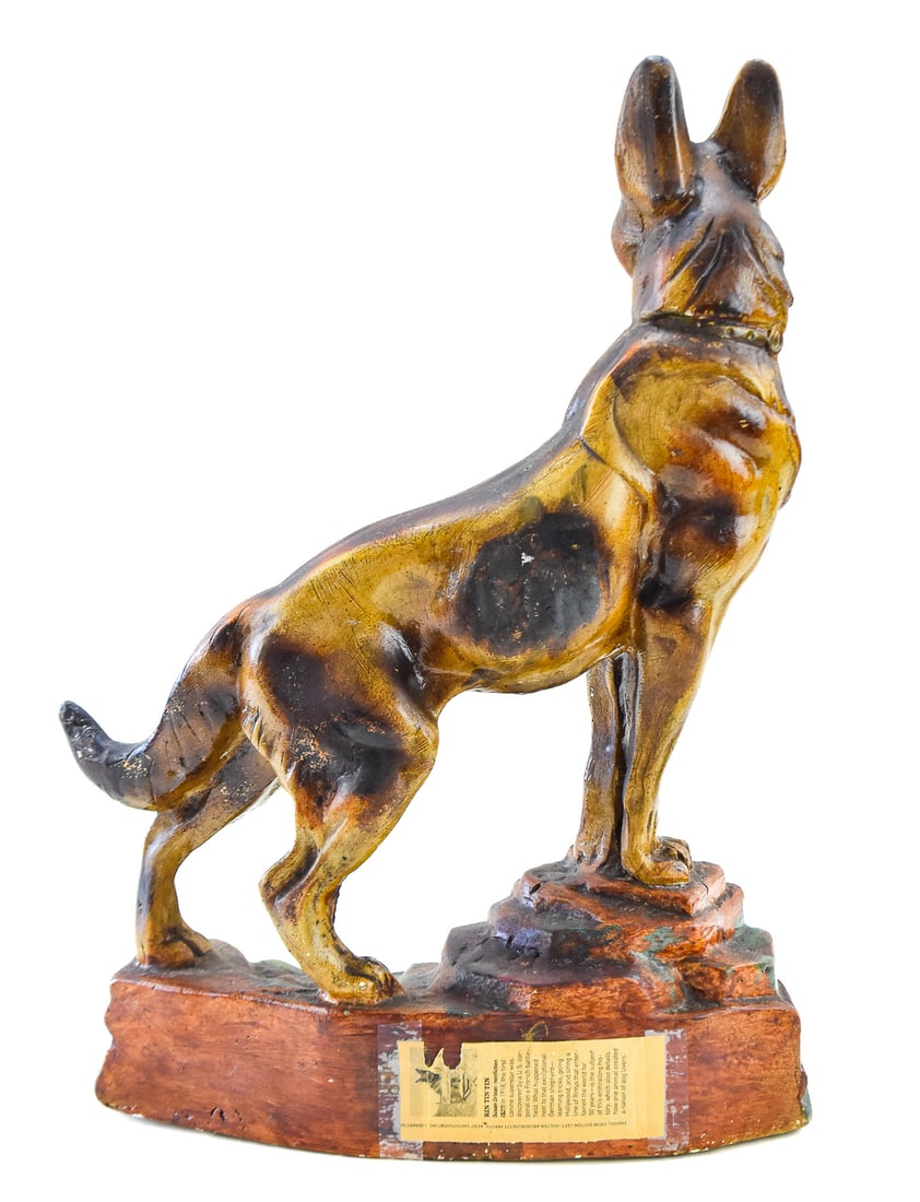 "RIN TIN TIN" PAINTED CHALKWARE STATUE - 3