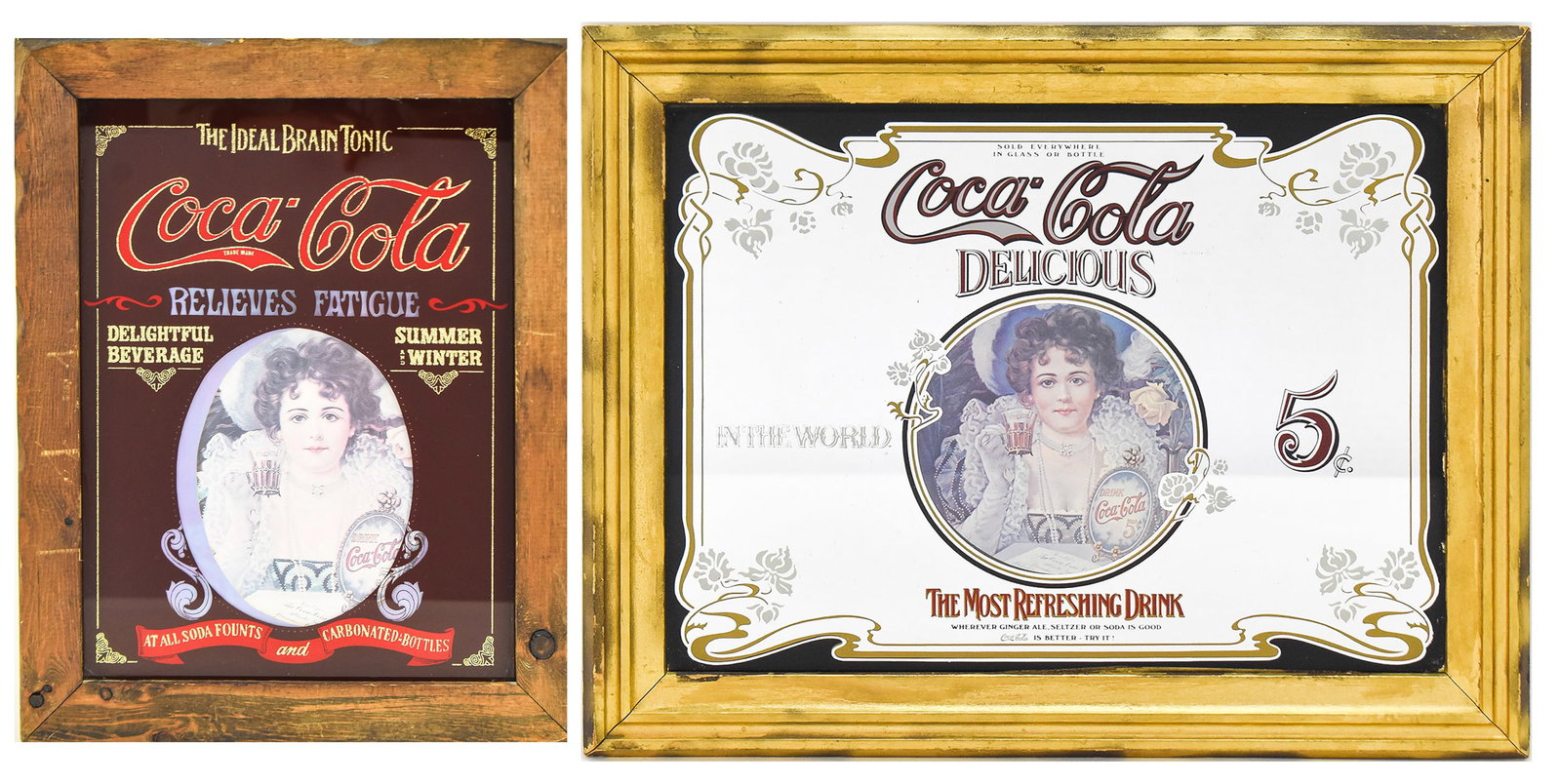 COCA-COLA MIRROR ADVERTISMENT PAIR (1 of 6)