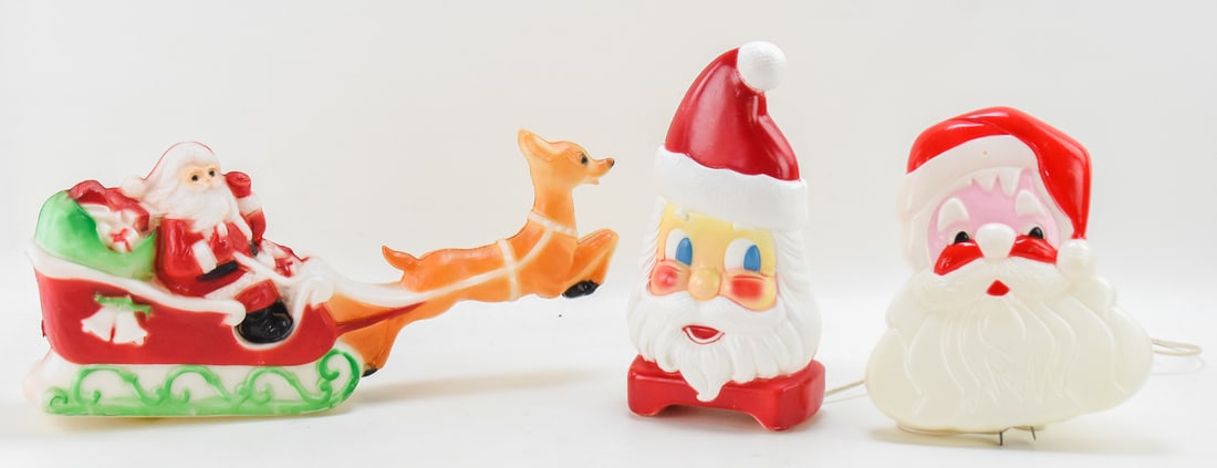 THREE VINTAGE CHRISTMAS BLOW MOLDS HANGING & TABLETOP (1 of 2)