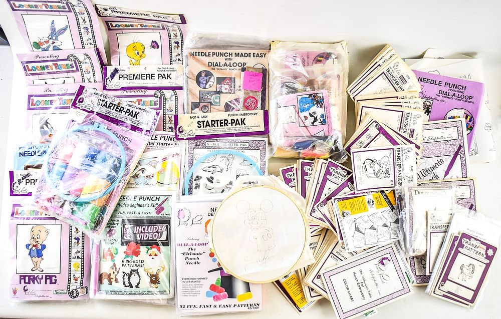 LOT OF PUNCH EMBROIDERY STARTER KITS & PATTERNS (1 of 4)