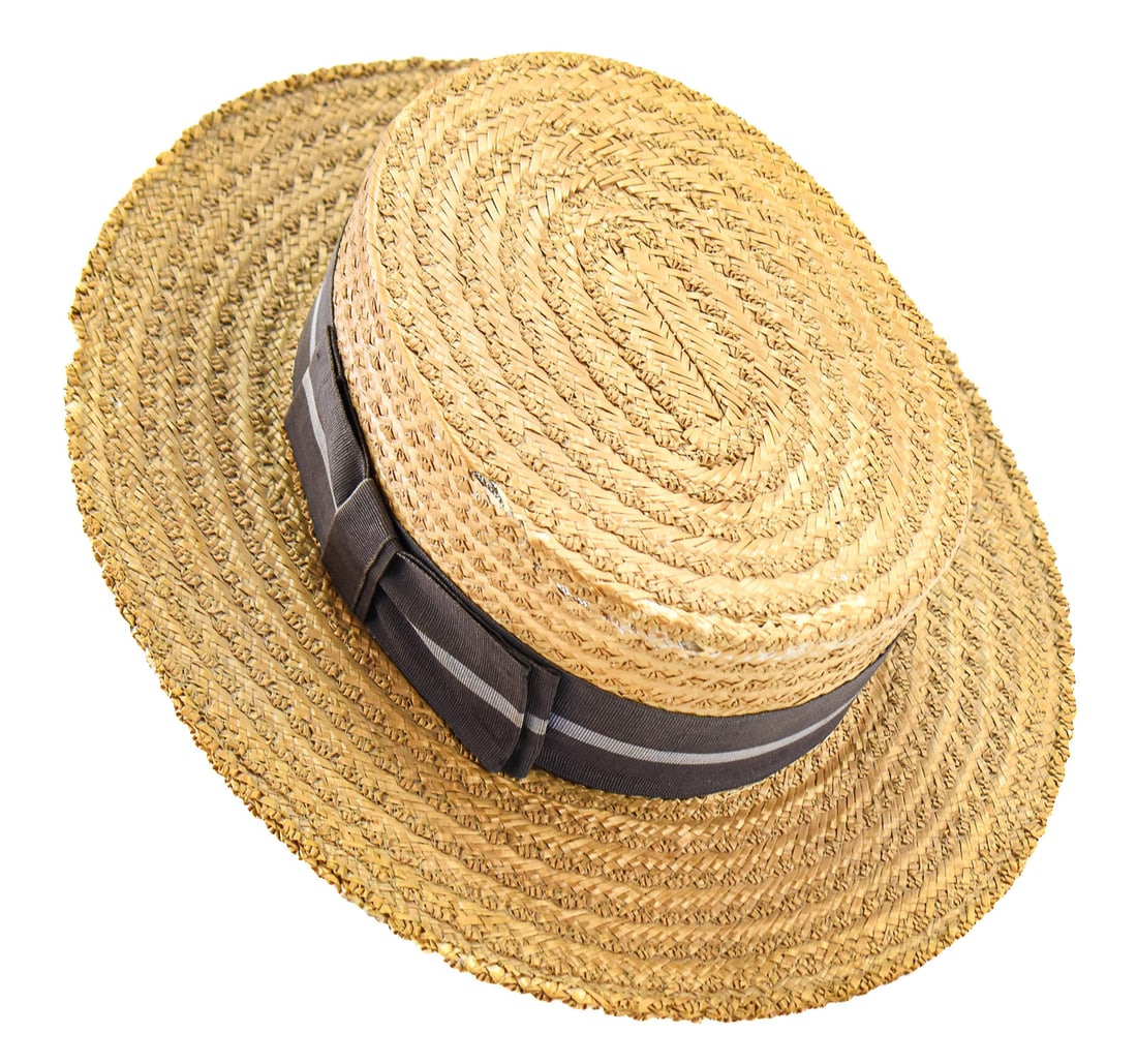 J.T. HARDEMAN HAT COMPANY MEN'S STRAW BOATER HAT SIZE 6 7/8 (1 of 3)