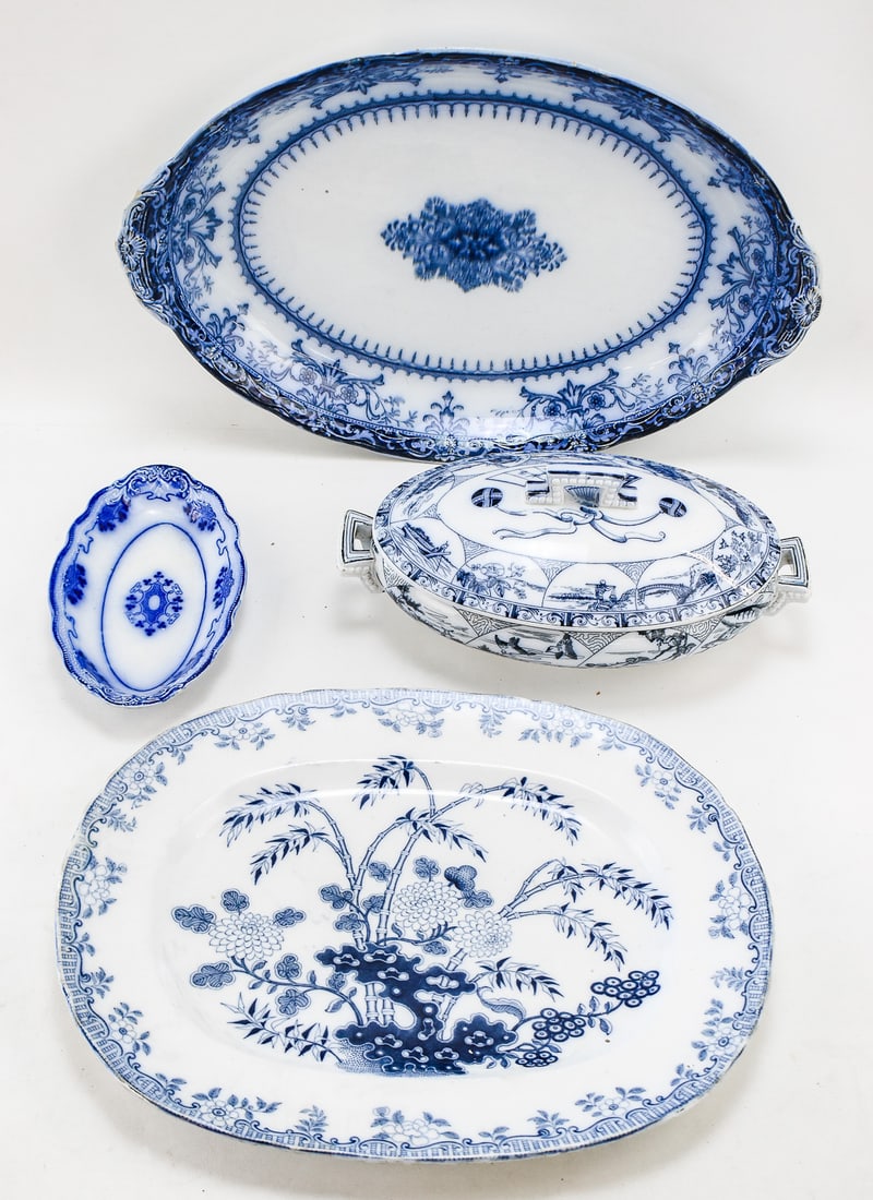 FLOW BLUE AND CHINOISERIE TRANSFER WARE: W.H. GRINDLEY & COMPANY AND MORE (1 of 5)