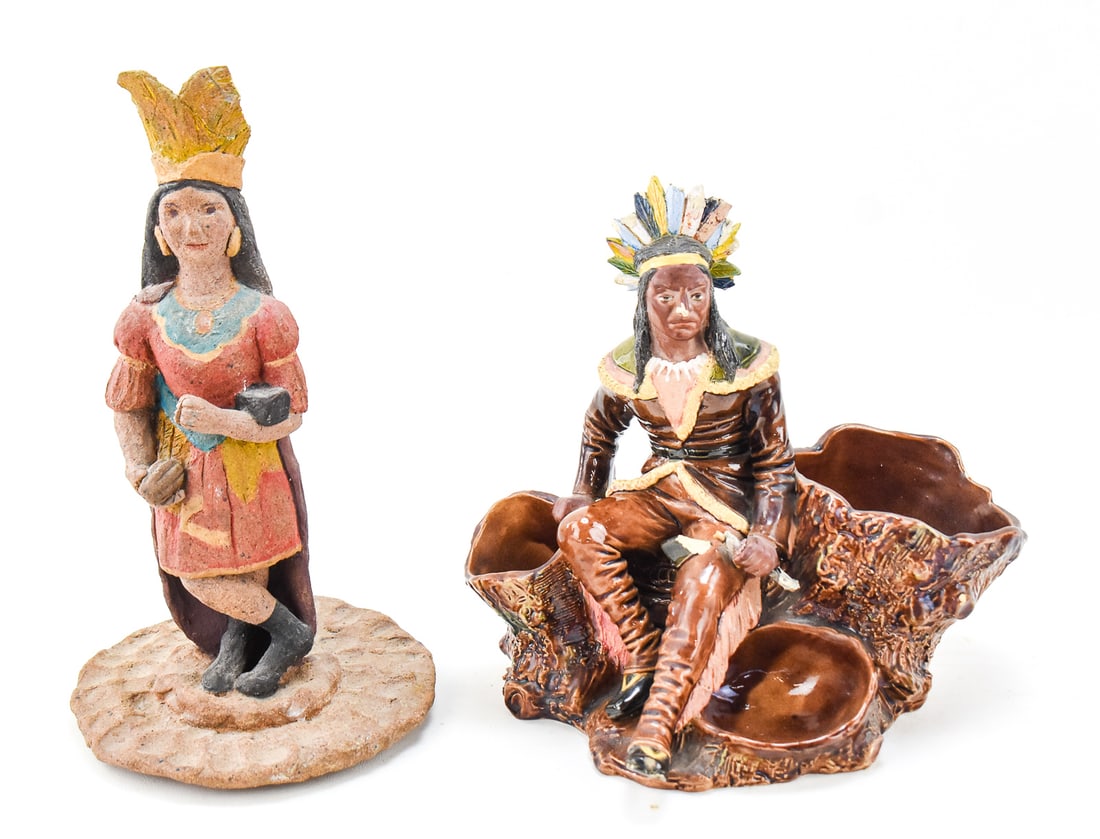 TWO NATIVE AMERICAN FIGURAL CHIEFS (1 of 3)