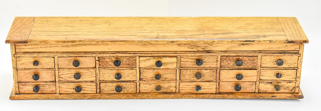 GENERAL STORE TABLE-TOP WATCHMAKER'S OAK JEWELER'S CABINET (1 of 3)