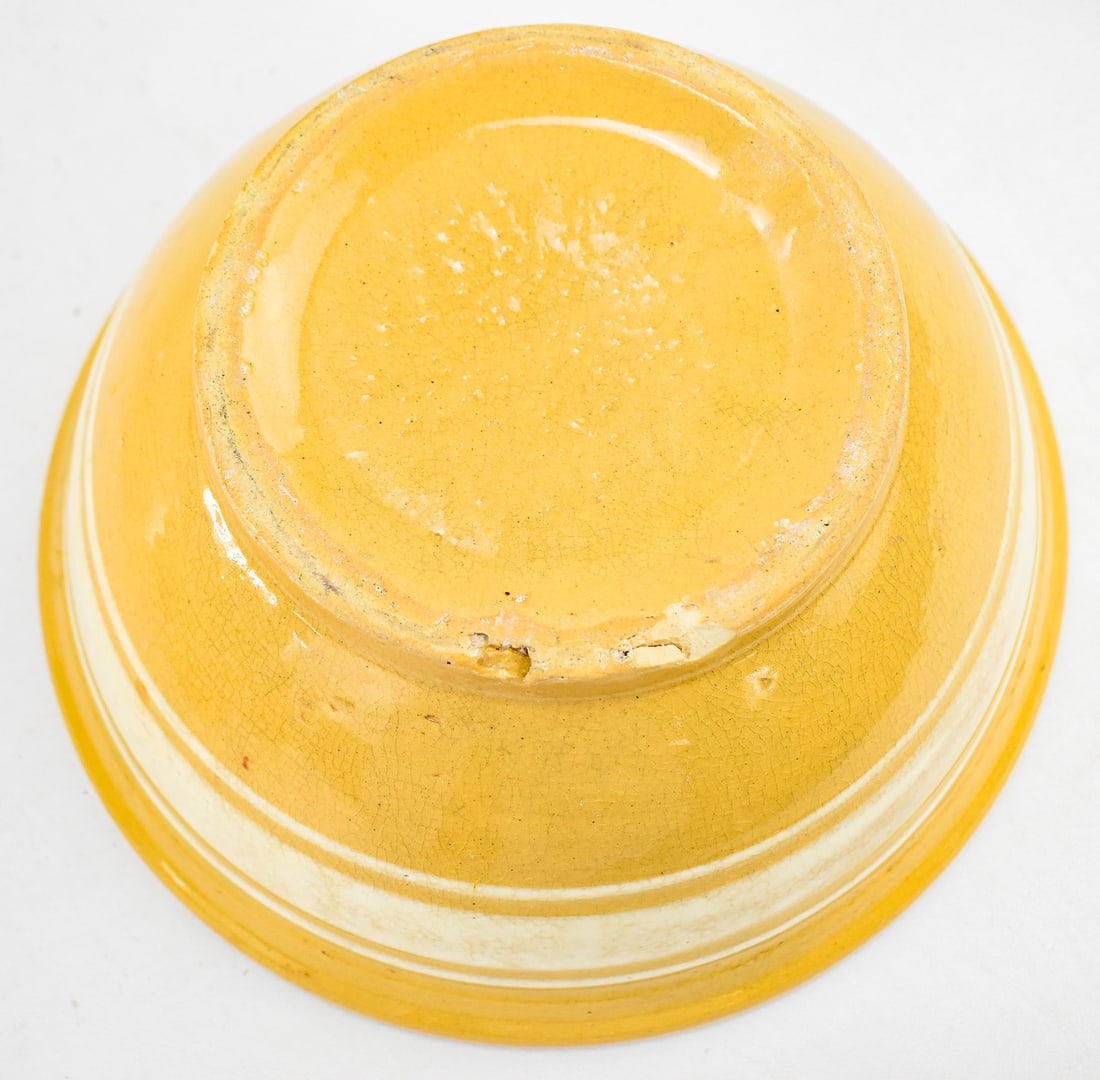 FIVE 'DANDY LINE' YELLOW WARE BOWLS - 4