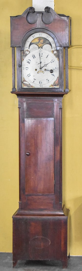 NIAGARA FRONTIER MOON-PHASE GRANDFATHER CLOCK, JUDAH COLT, C. 1780 (1 of 10)