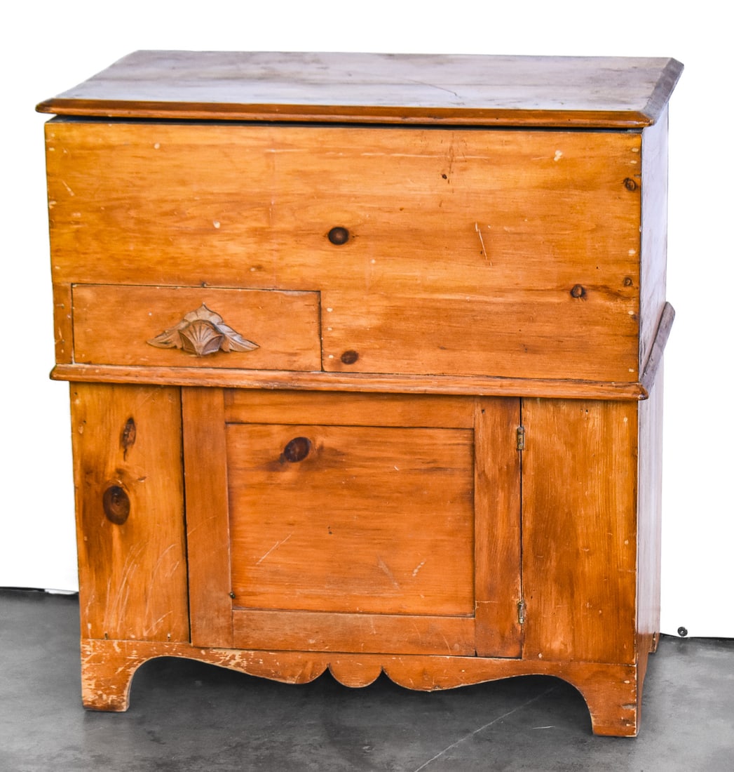 AMERICAN PRIMITIVE-STYLE PINE LIFT-TOP DRY SINK (1 of 3)