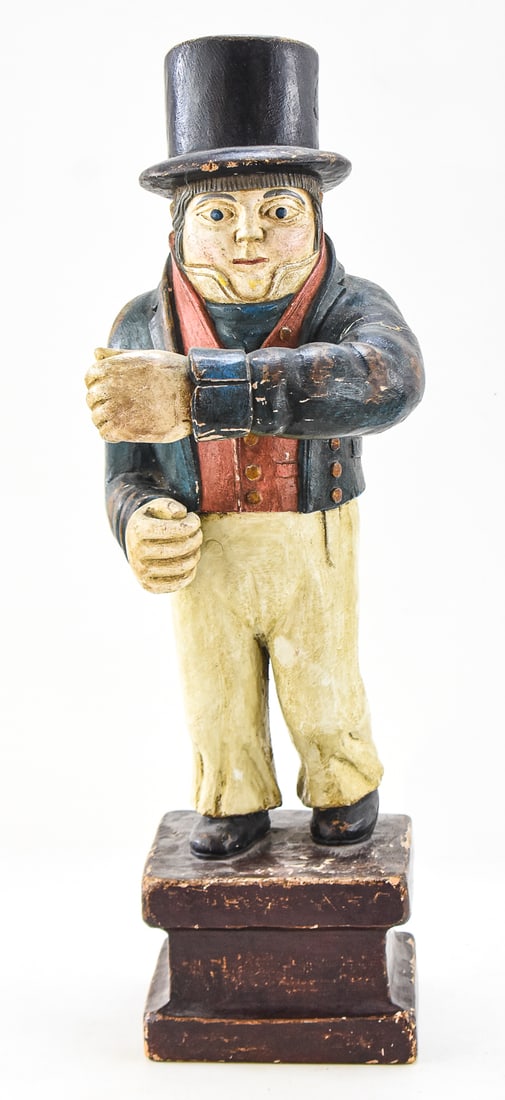 "LITTLE NAVIGATOR" HAND-CARVED WOODEN SHIP CAPTAIN TRADE SIGN FIGURINE (1 of 4)