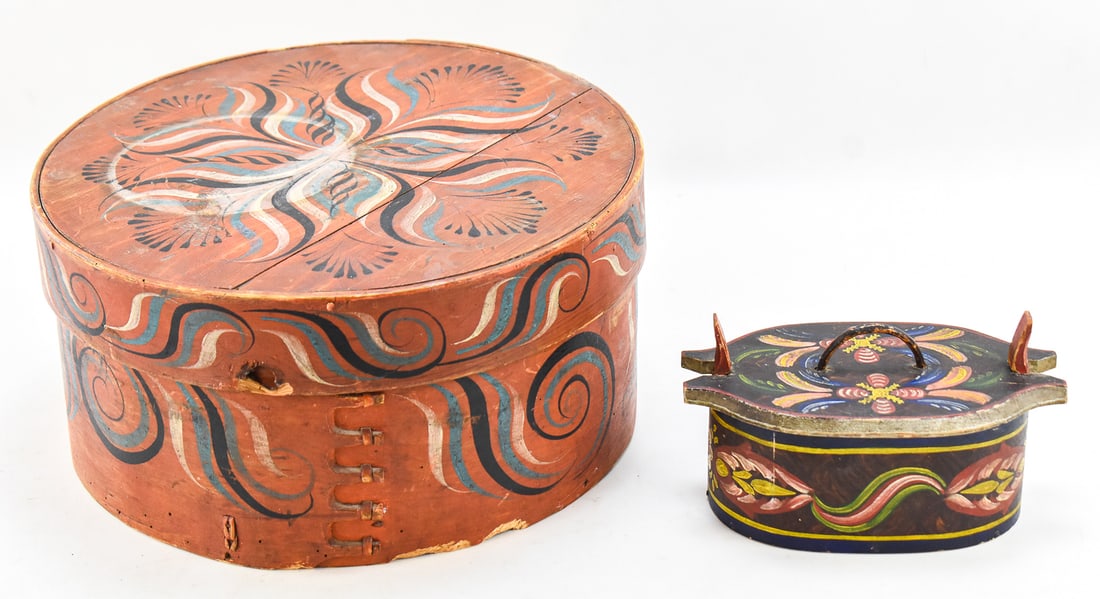 SCANDINAVIAN FOLK ART BENTWOOD TINE BOXES: VIKSDAL AND TELEMARK STYLES (1 of 2)