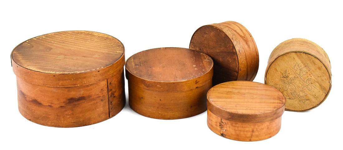 FIVE BENTWOOD PANTRY BOXES (1 of 2)