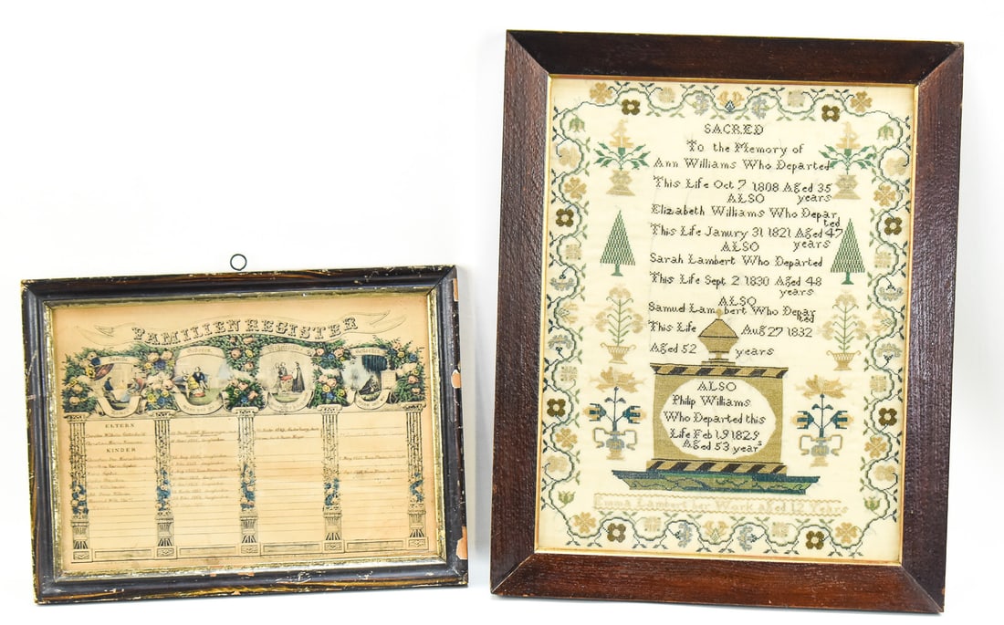 SET OF ONE MOURNING SAMPLER AND ONE FAMILY REGISTER (1 of 5)
