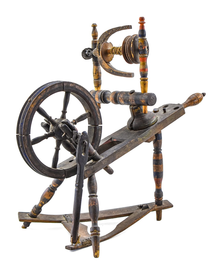 EASTERN EUROPEAN SAXONY STYLE FLAX SPINNING WHEEL (1 of 3)