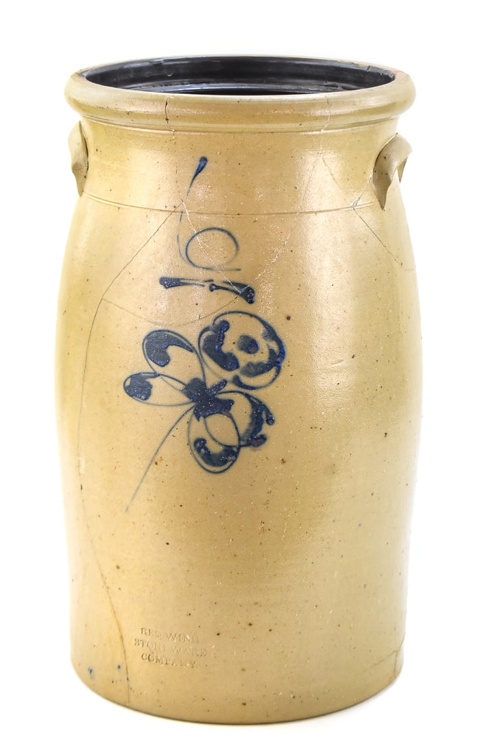RED WING STONEWARE COMPANY SIX-GALLON STONEWARE BUTTER CHURN CROCK (1 of 6)