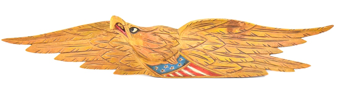 JOHN QUINCY-STYLE CARVED EAGLE PLAQUE (1 of 3)