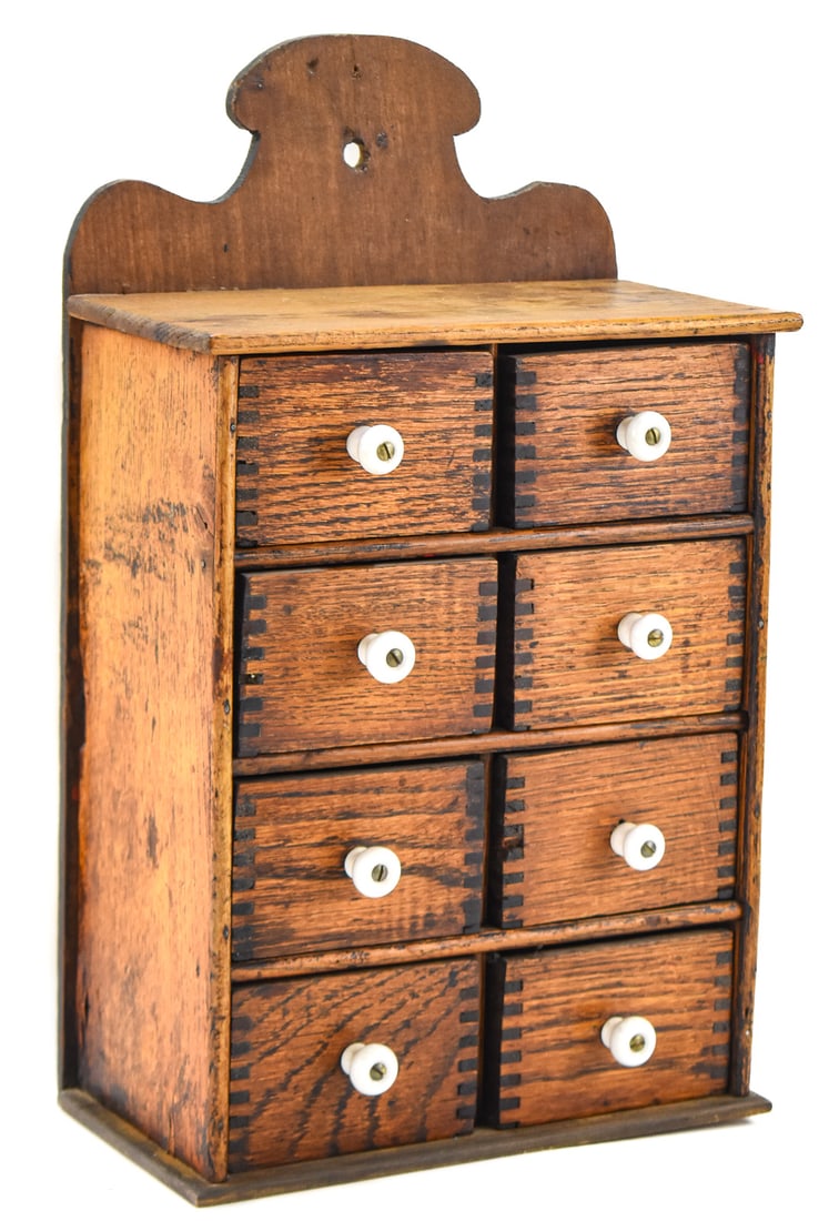 ANTIQUE OAK SPICE CABINET (1 of 2)