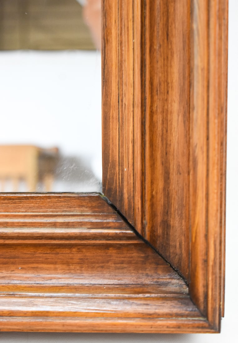 WALNUT WOOD FRAMED RECTANGULAR MIRROR - 5