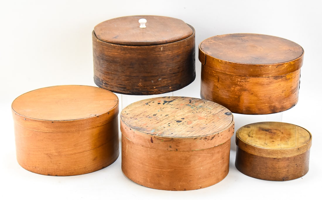 FIVE LIDDED SHAKER-STLYE PANTRY BOXES (1 of 3)