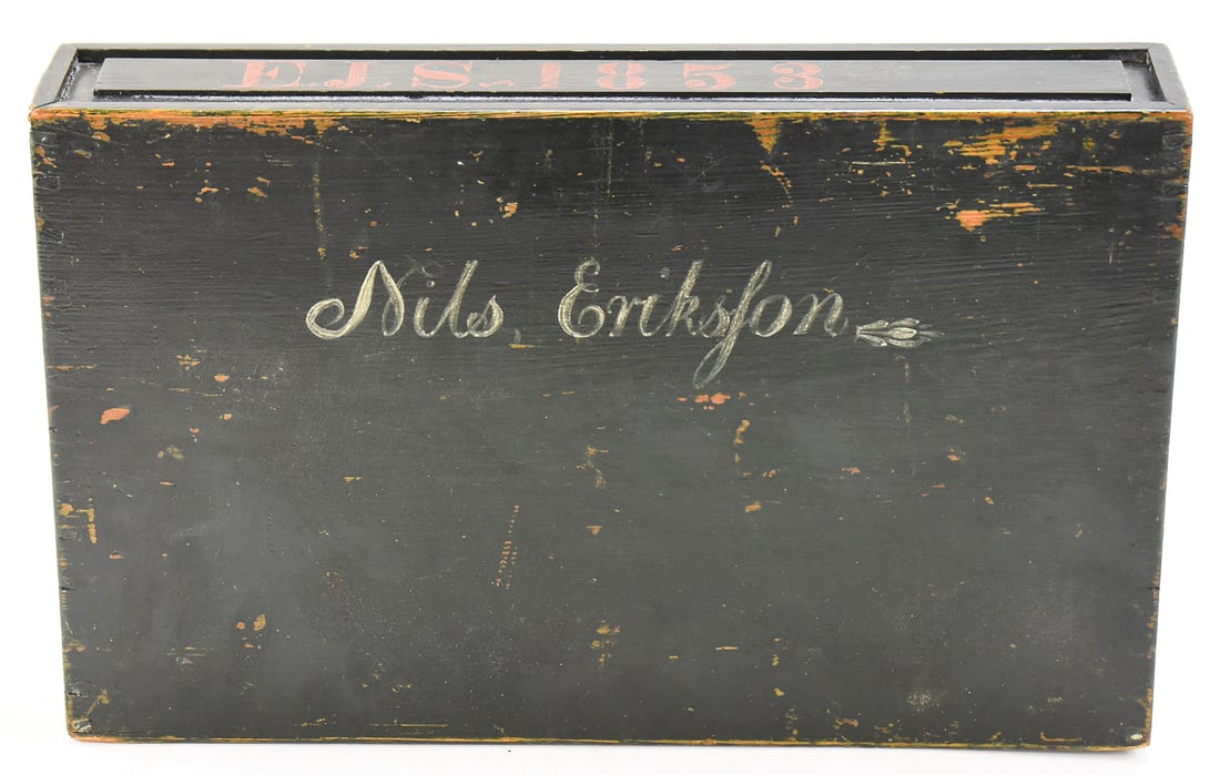 1853 INSCRIBED SCANDINAVIAN STORAGE BOX - 2