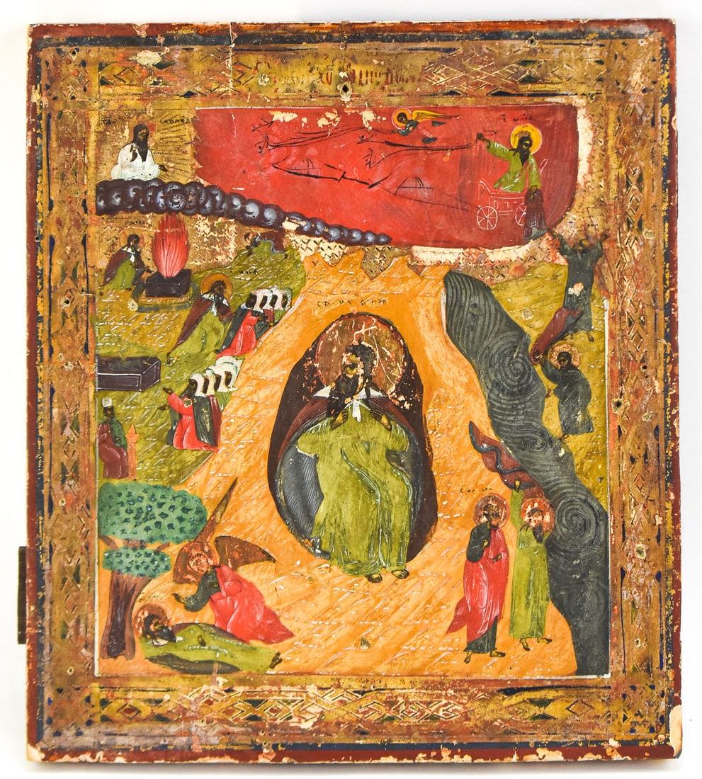 HAND-PAINTED RUSSIAN ICON OF THE PROPHET ELIJAH (1 of 3)