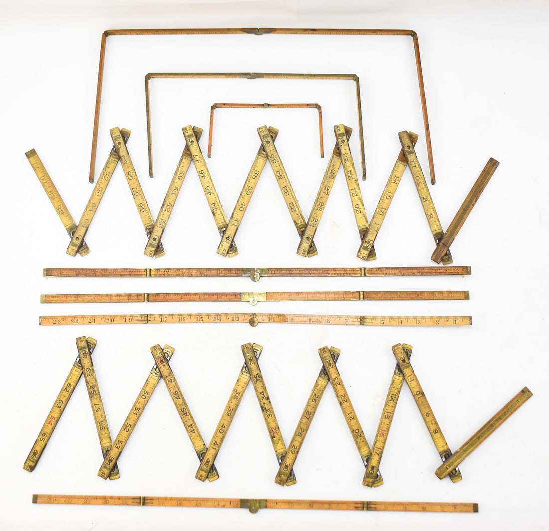 NINE FOLDING CARPENTER'S RULES: STANLEY, KEEN KUTTER, PINE MEADOWS, AND MORE (1 of 5)