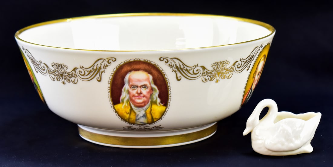 LENOX "PATROITS" BOWL AND SWAN SALT DIP (1 of 5)