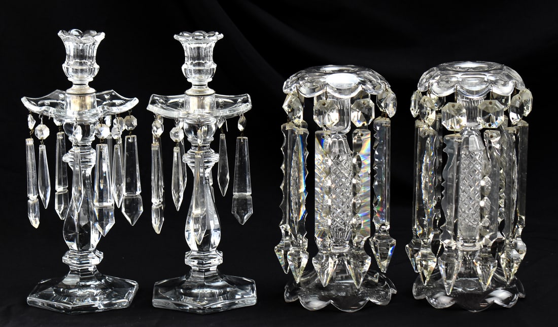 VICTORIAN CUT GLASS MANTEL LUSTRES (1 of 3)