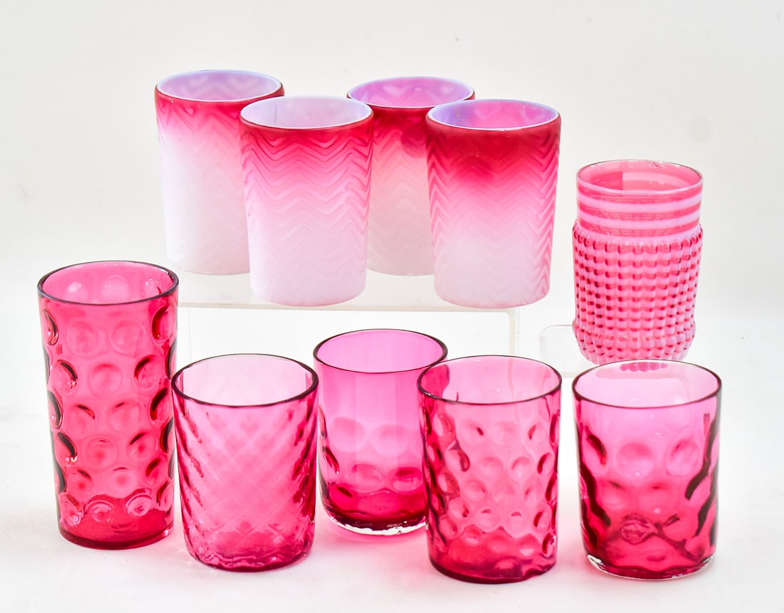 10 CRANBERRY GLASS TUMBLERS (1 of 3)