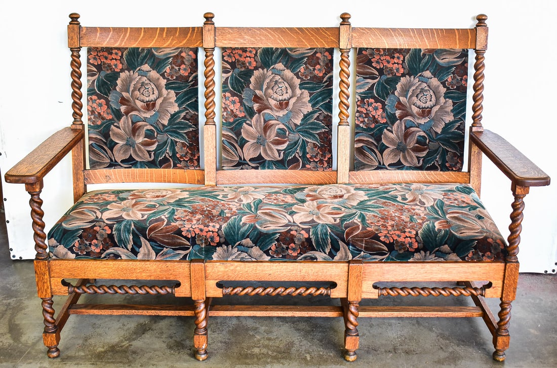 JACOBEAN REVIVAL STYLE SETTEE - 2
