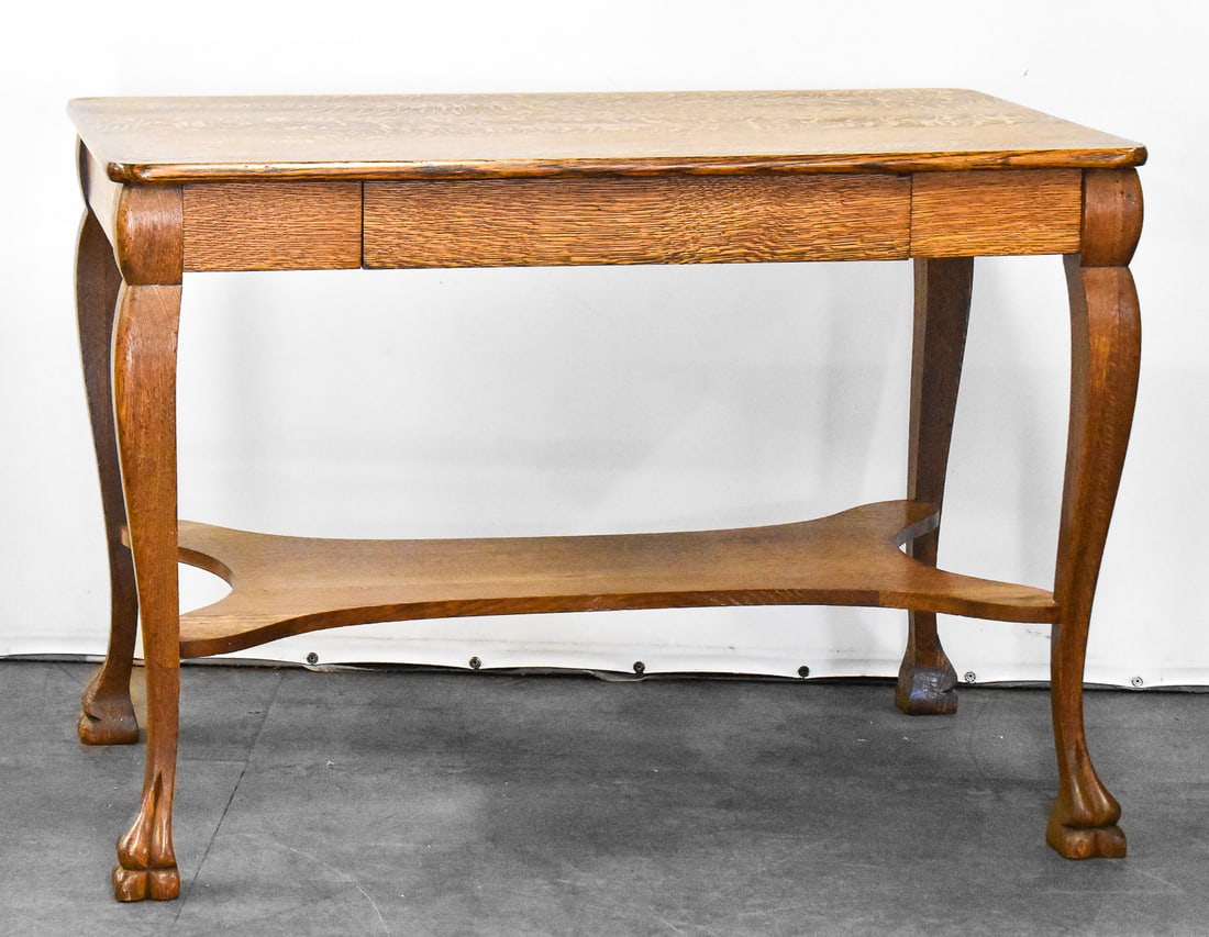 GOLDEN TIGER OAK LIBRARY TABLE (1 of 3)