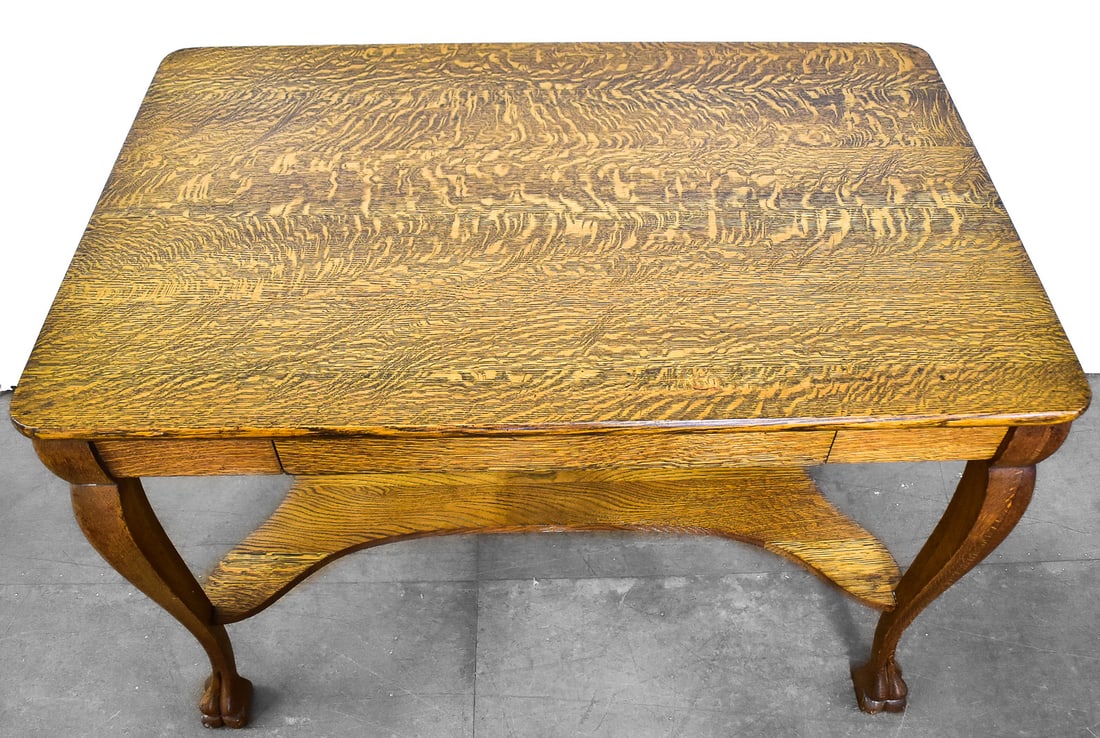 GOLDEN TIGER OAK LIBRARY TABLE - 3