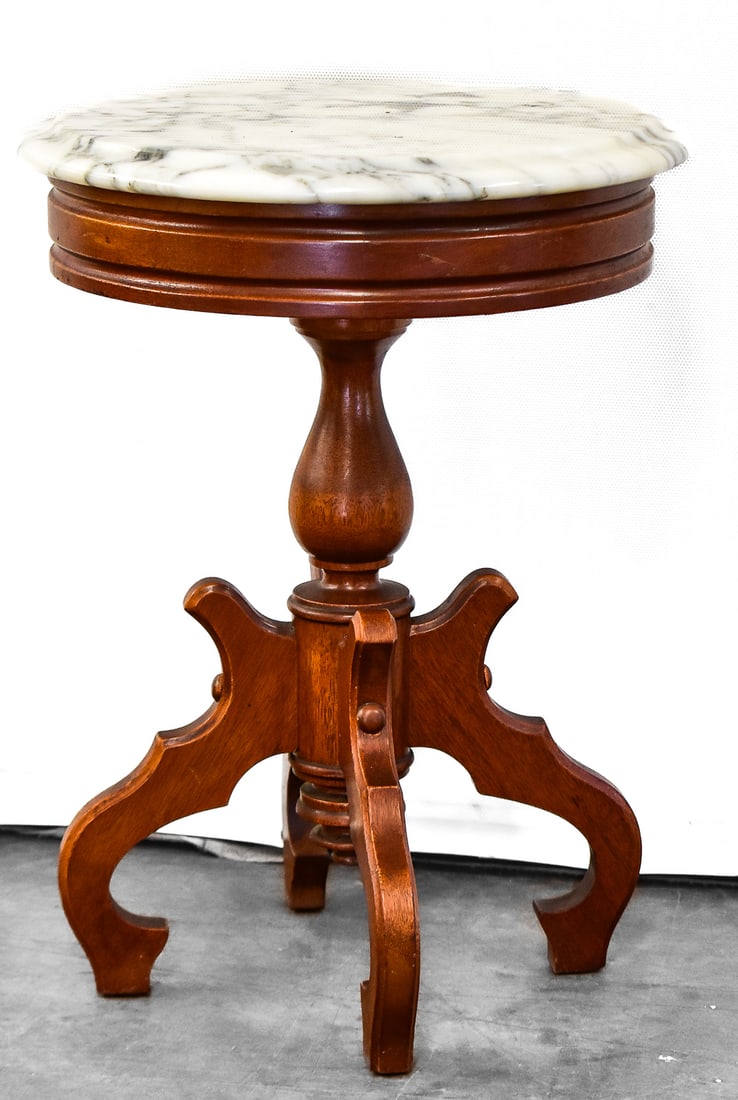 MARBLE TOP PEDESTAL ACCENT TABLE (1 of 2)