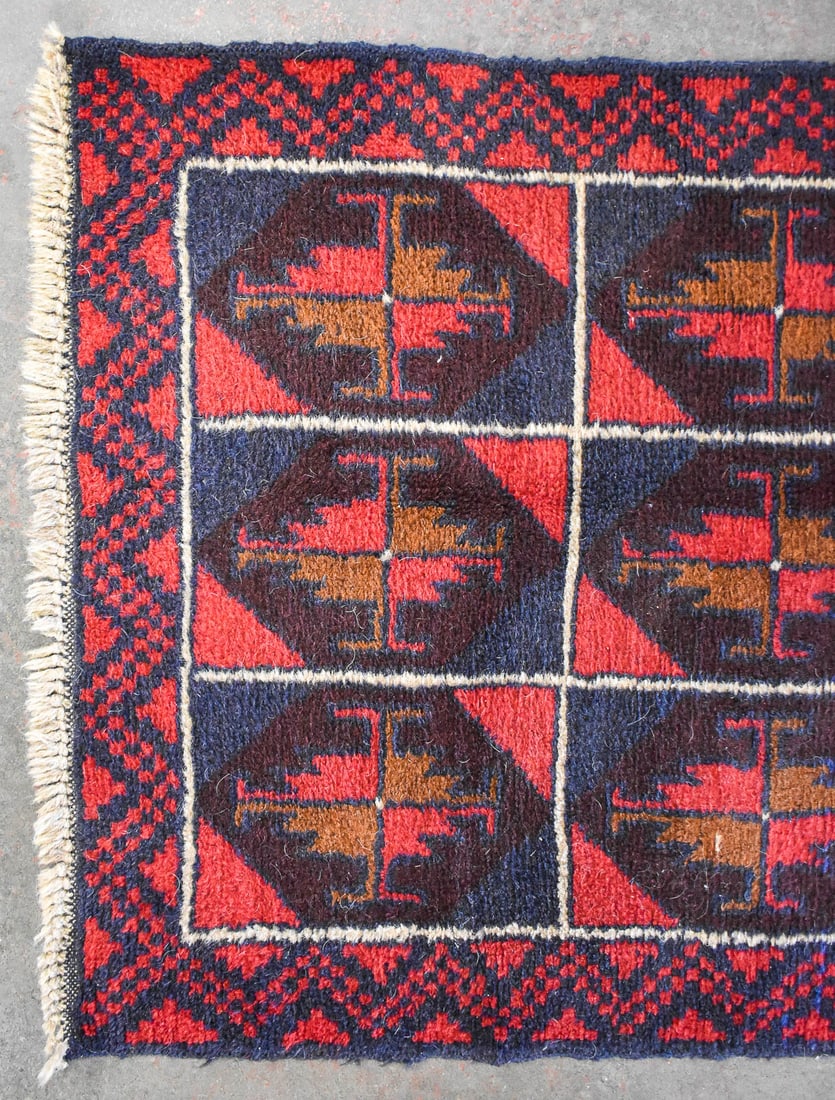 AFGHAN BALUCHI WOOL RUG - 2