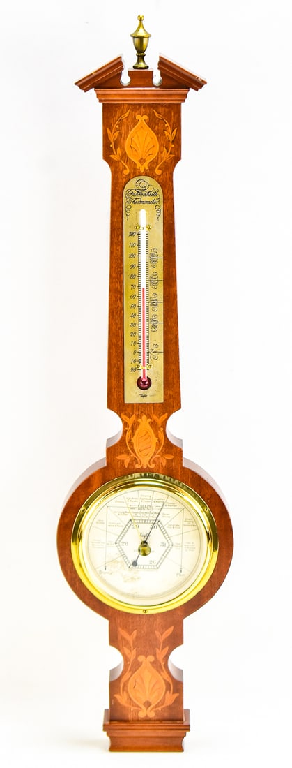 TAYLOR INSTRUMENT COMPANIES "STORMOGUIDE" BANJO BAROMETER, C. 1927 (1 of 2)