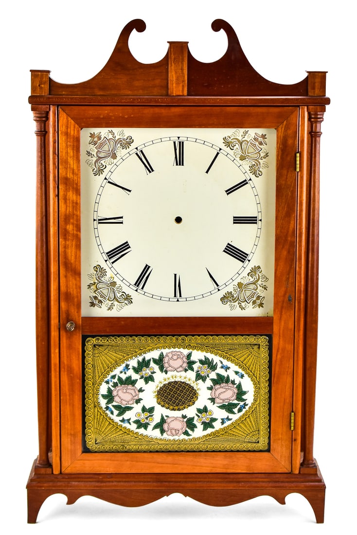 MASON & SULLIVAN COMPANY 'PILLAR AND SCROLL' MAHOGANY CLOCK CASE (1 of 2)
