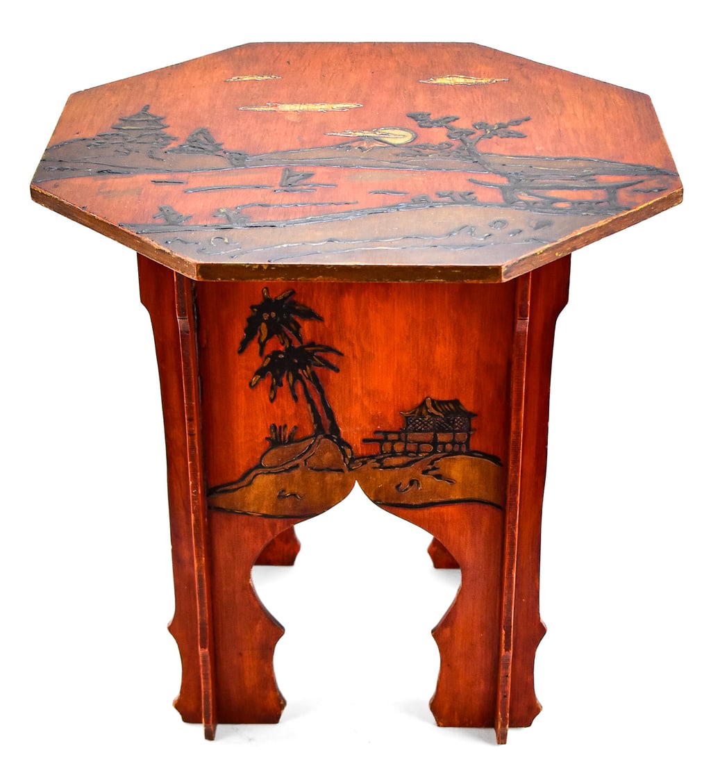 JAPANESE OCTAGONAL COMPANION STAND OR SEWING TABLE (1 of 4)