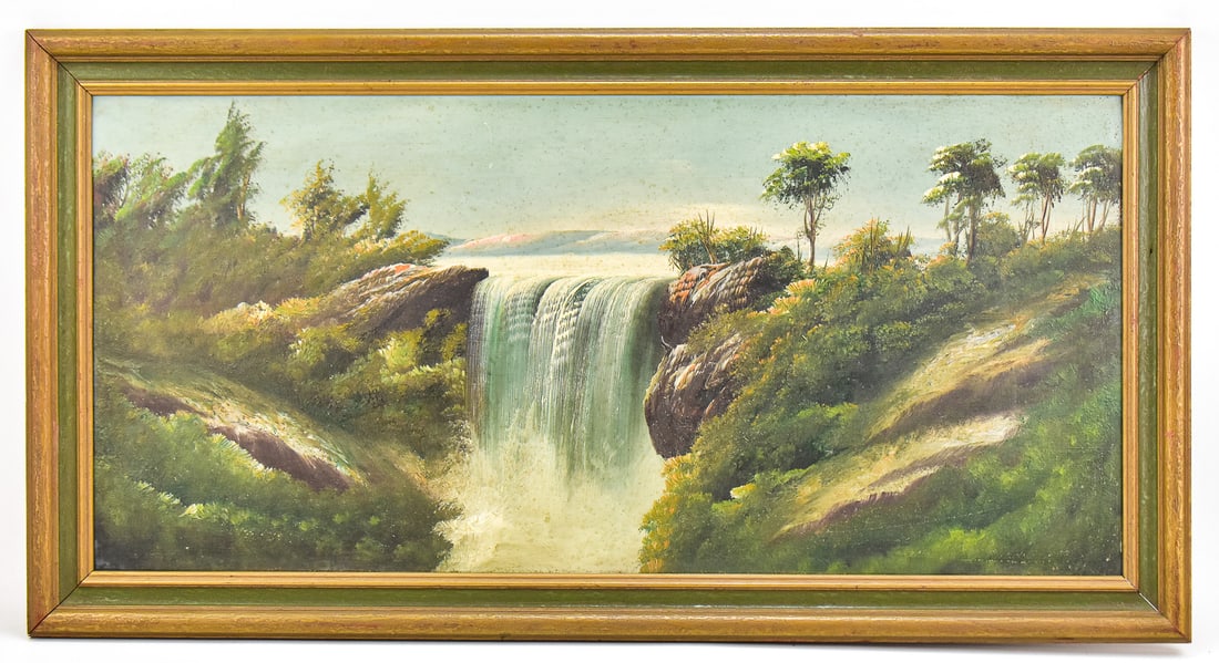 WATERFALL LANDSCAPE OIL PAINTING (1 of 3)