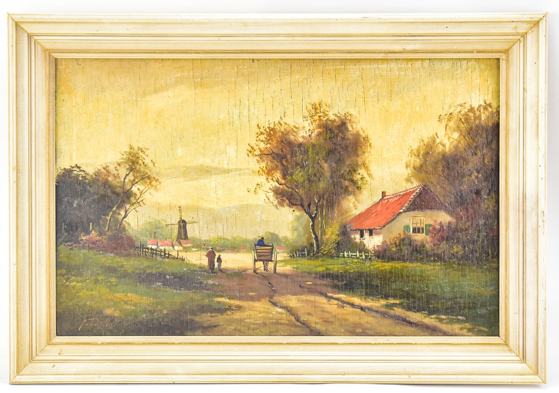 J. DALEN 'DUTCH COUNTRYSIDE LANDSCAPE' OIL PAINTING (1 of 5)