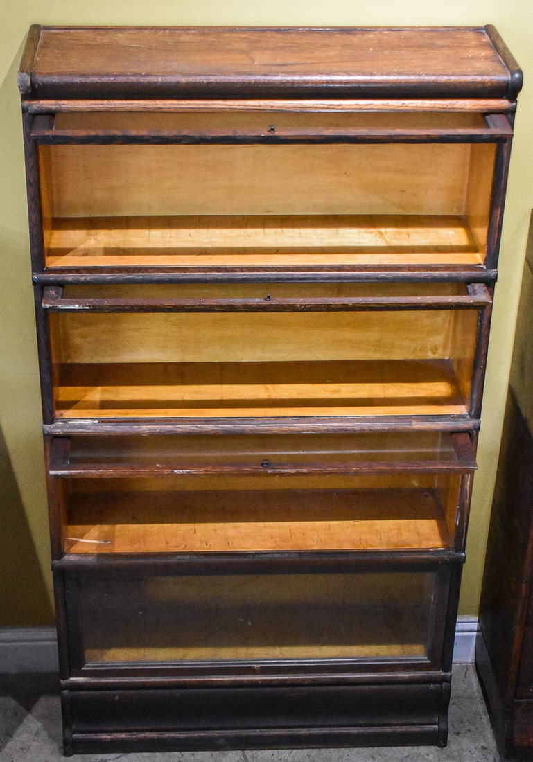 4 STACK OAK BARRISTER BOOKCASE - 2