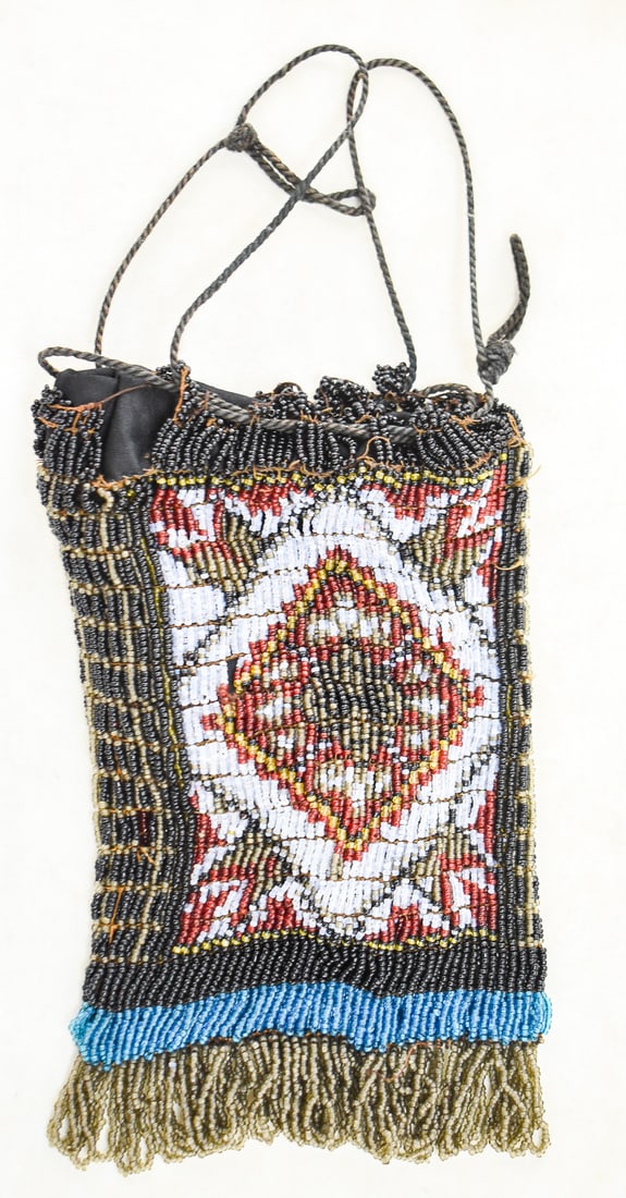 VICTORIAN MICRO-BEADED DRAWSTRING PURSE - 2