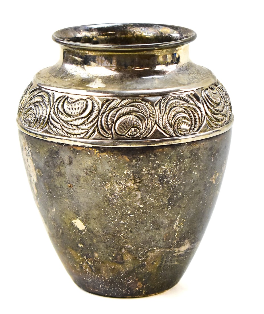 SILVER LATED URN VASE