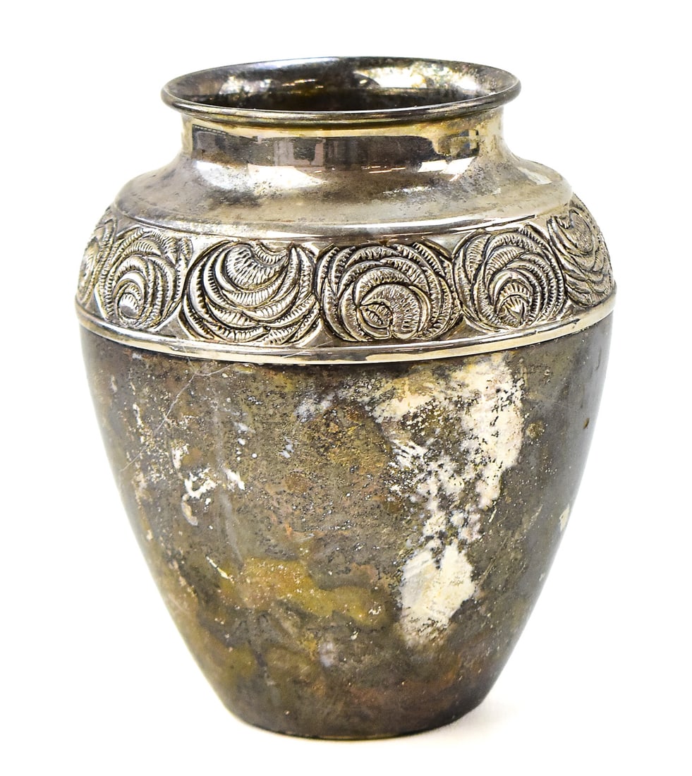SILVER LATED URN VASE - 2
