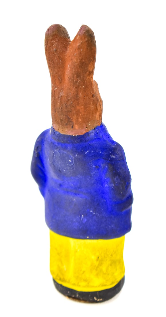 GERMAN PAPER MACHE EASTER BUNNY CANDY CONTAINER - 2