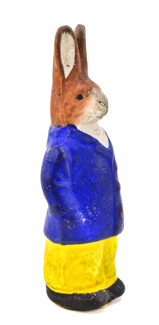 GERMAN PAPER MACHE EASTER BUNNY CANDY CONTAINER - 3