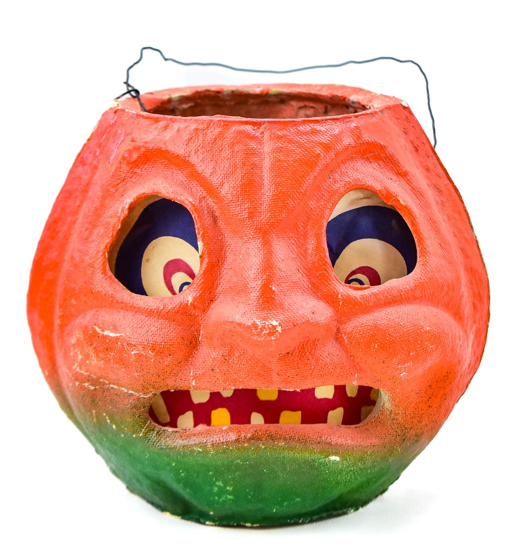 AMERICAN PULP PAPER MACHE JACK-O-LANTERN BUCKET (1 of 3)