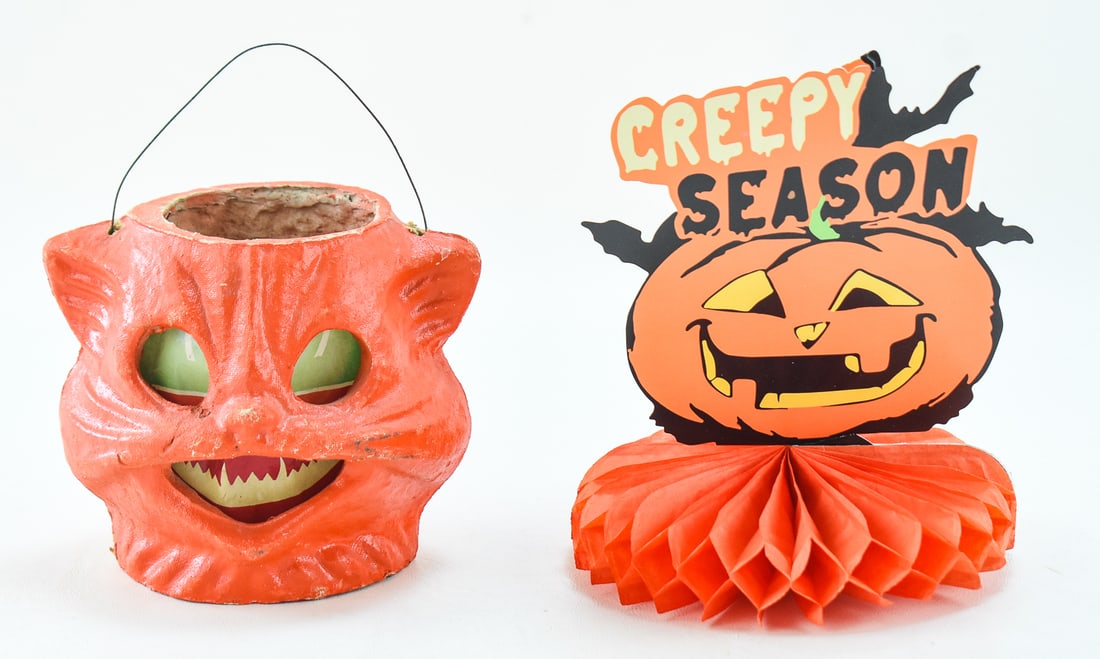 PAIR OF HALLOWEEN DECOR ITEMS: LANTERN & CENTERPIECE (1 of 3)