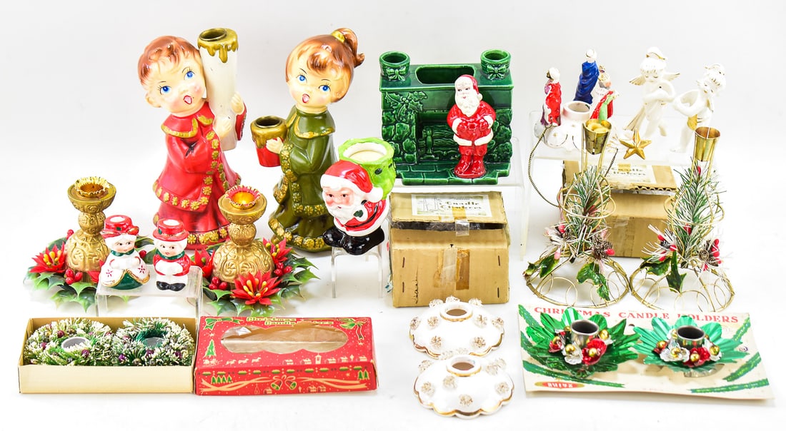 ASSORTMENT OF CHRISTMAS CANDLE HOLDERS: SHINYBRITE, CHERUB CANDLE CLIMBERS (1 of 3)