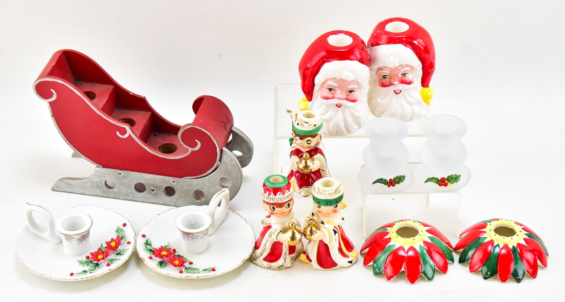 ASSORTMENT OF CHRISTMAS CANDLE HOLDERS (1 of 3)
