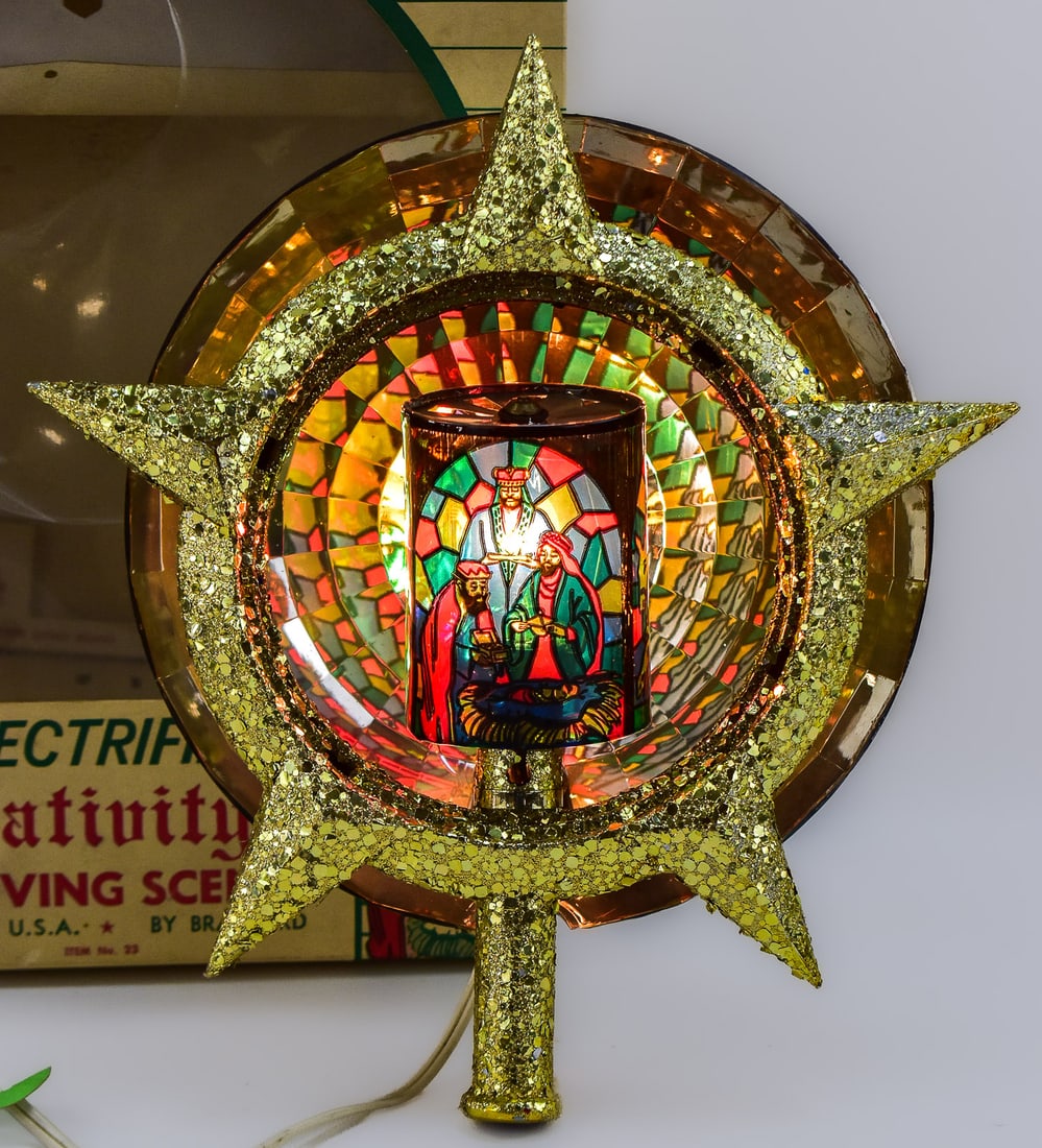 BRADFORD ELECTRIFIED NATIVITY MOVING SCENE CHRISTMAS TREE TOPPER (1 of 2)