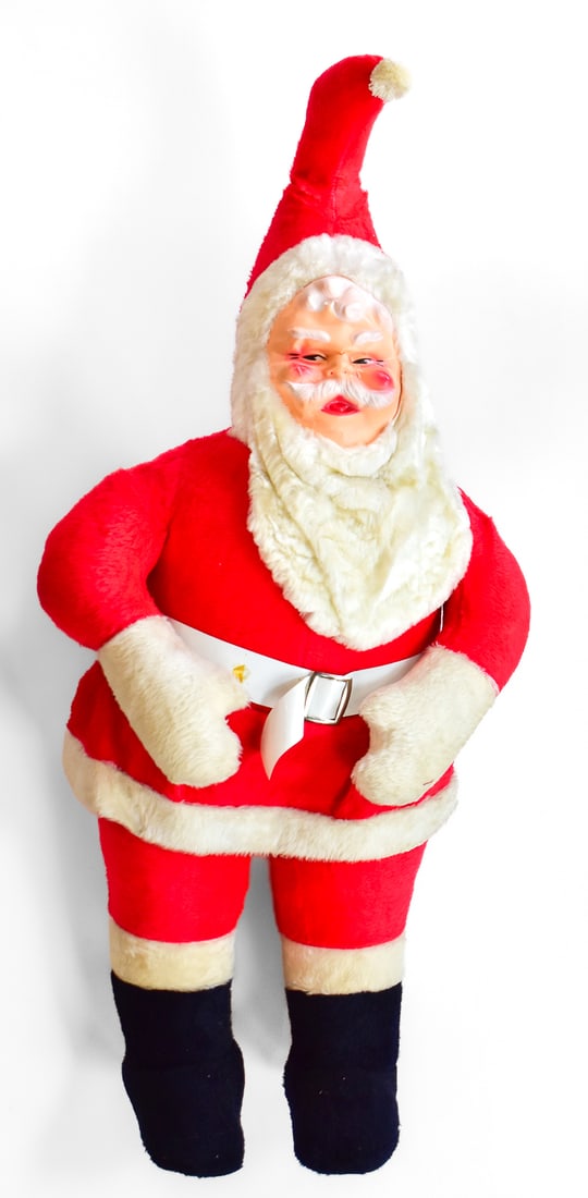 MID CENTURY RUBBER FACE 4' STANDING SANTA CLAUS PLUSH (1 of 2)